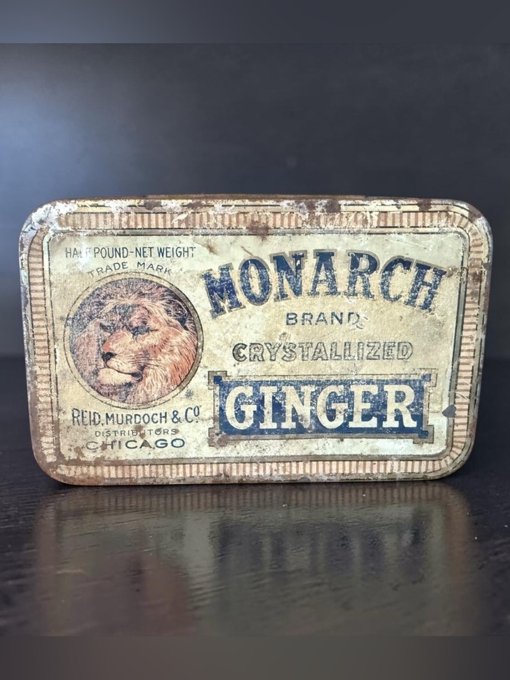 Vintage Monarch Brand Crystallized Ginger Tin
